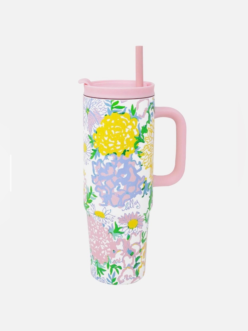 NWT Lilly Pulitzer Floral Stainless Garden Home Steel Tumbler with Handle